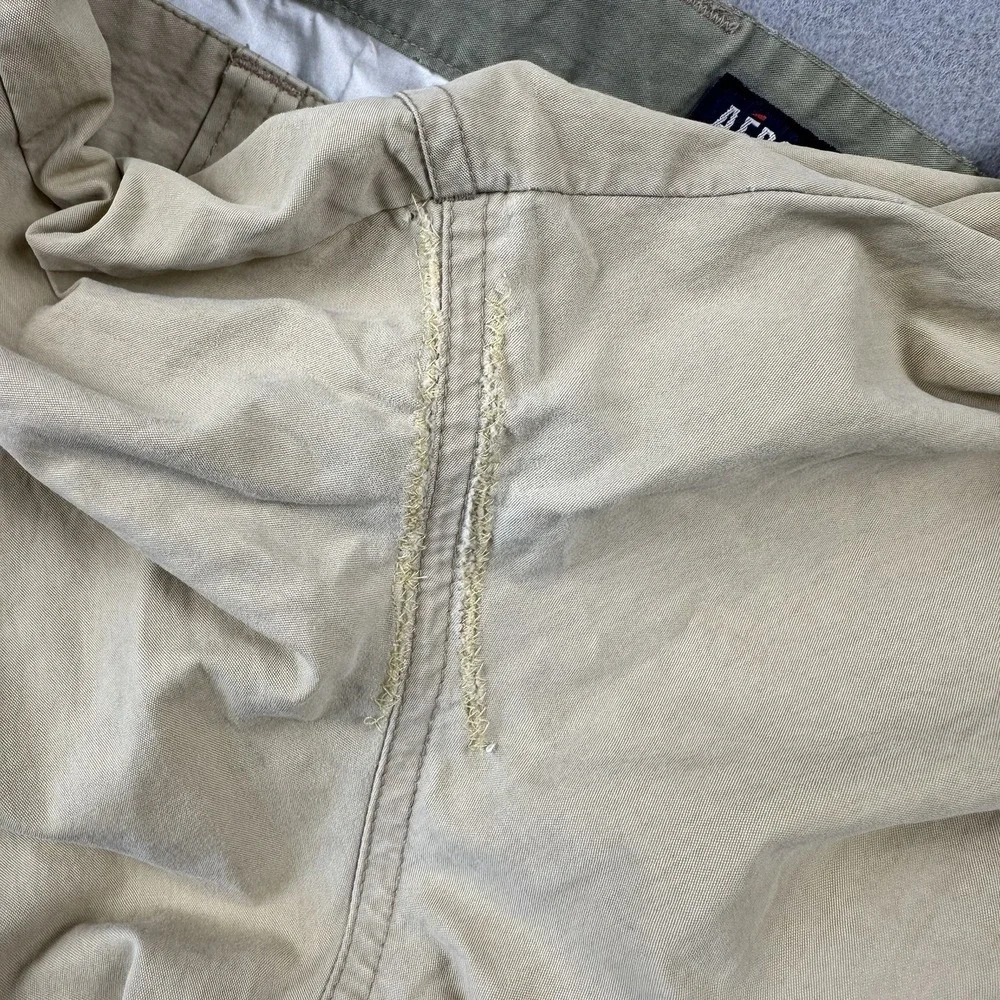 Y2K Aeropostale Baggy Cargo Pants Men's Large Beige Convertible Zip Off Wide Leg - Picture 12 of 16